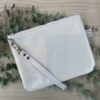 Pearly White Genuine Leather Clutch